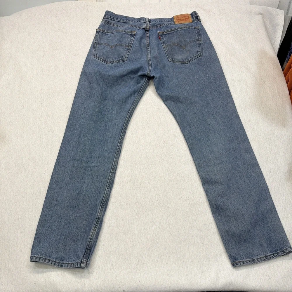 Levis 505 Jeans Men's 36x31 Blue Denim Regular‎ Straight Fit Medium Wash Red Tag